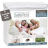SafeRest Waterproof California King Size Mattress Protector - Fitted with Stretchable Pockets - Machine Washable Cotton Blend Mattress Cover for Bed