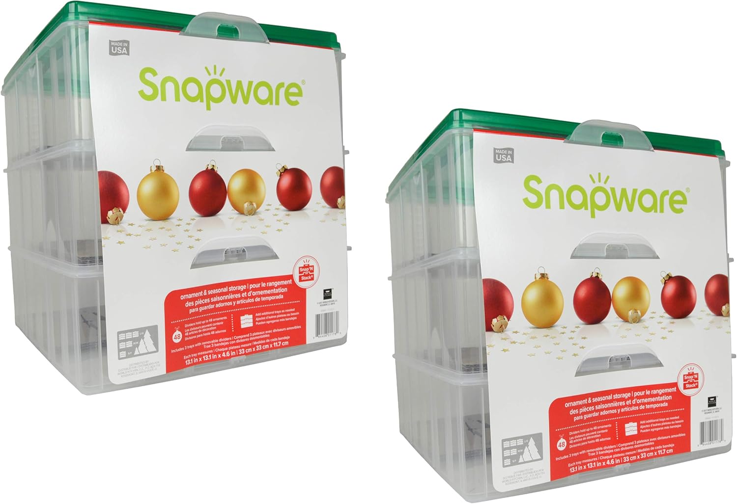 Snapware Snap 'N Stack Square Layer Seasonal Ornament Storage Container