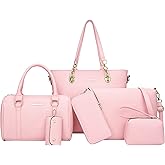 OTMIPIML Purses and Handbags for Women Synthetic Leather Tote Crossbody Bags Satchel Purses Set 6pcs | Set, 6pcs, Set, 6pcs