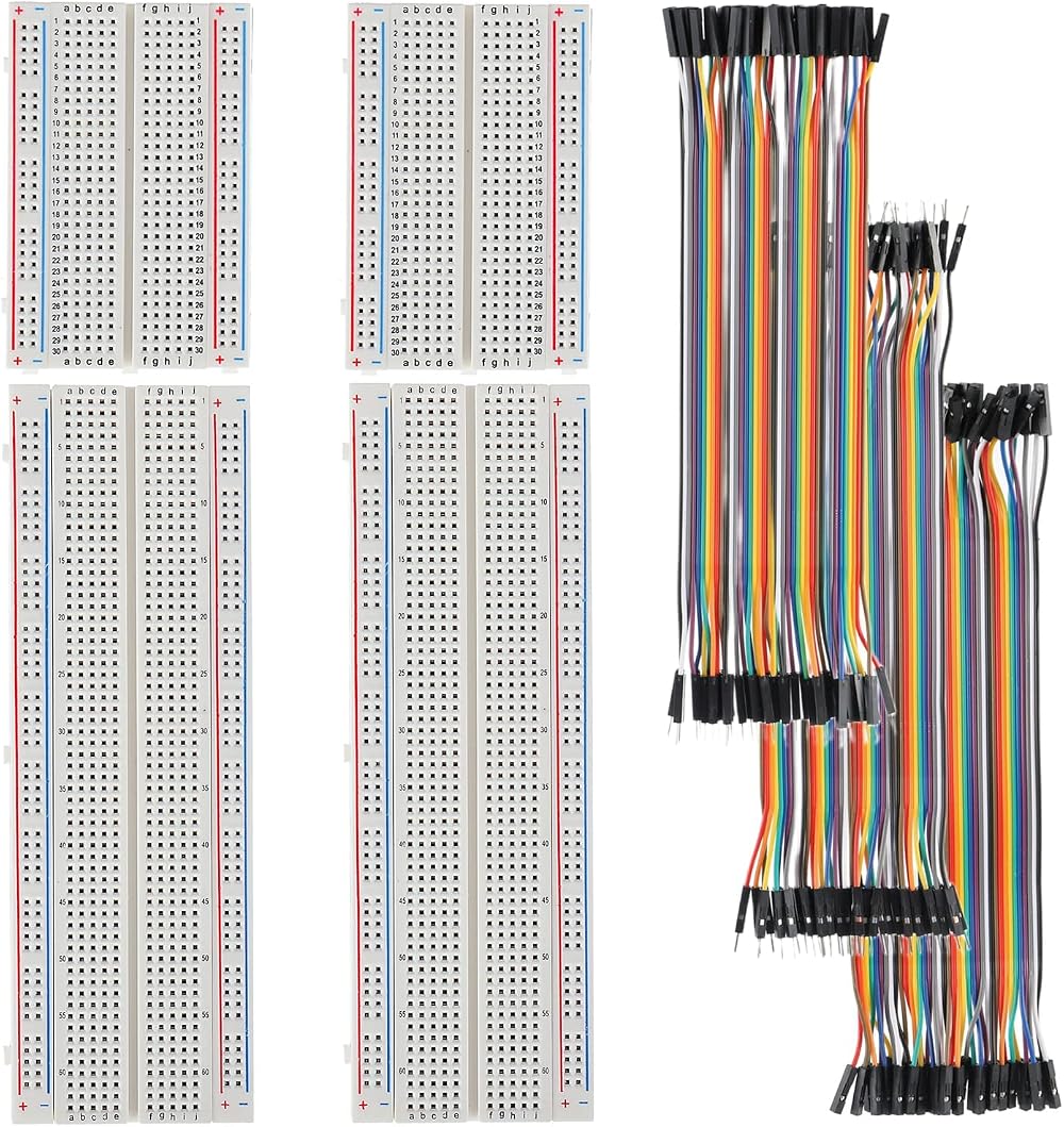HUAREW Breadboard and Jumper Wires Kit 830/400 Tie Points 120 Wires