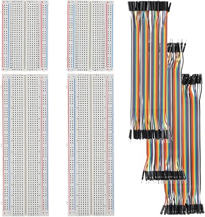 HUAREW Breadboard and Jumper Wires Kit 830/400 Tie Points 120 Wires