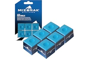 Mizerak Tournament-Grade Cue Chalk – 6 Pack – Pool Chalk Cubes for Accuracy, Cue Ball Control, and Reduced Miscues – Must-Have Pool Accessory