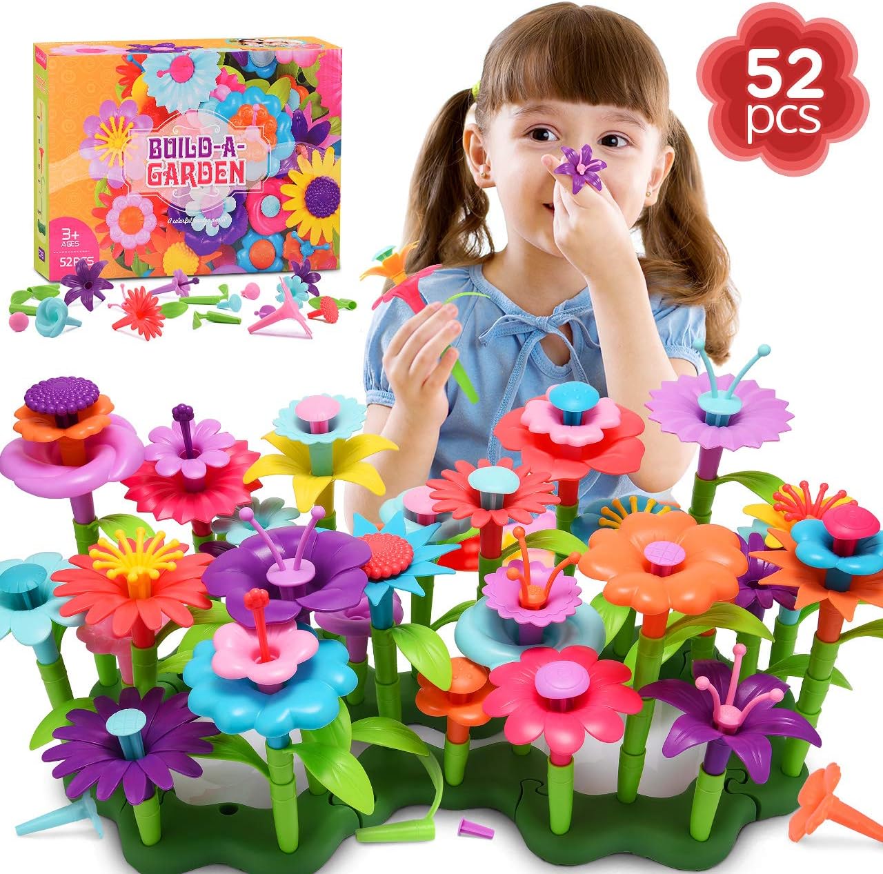 Flower Garden Building Toys Gardening Pretend Toy Educational Floral