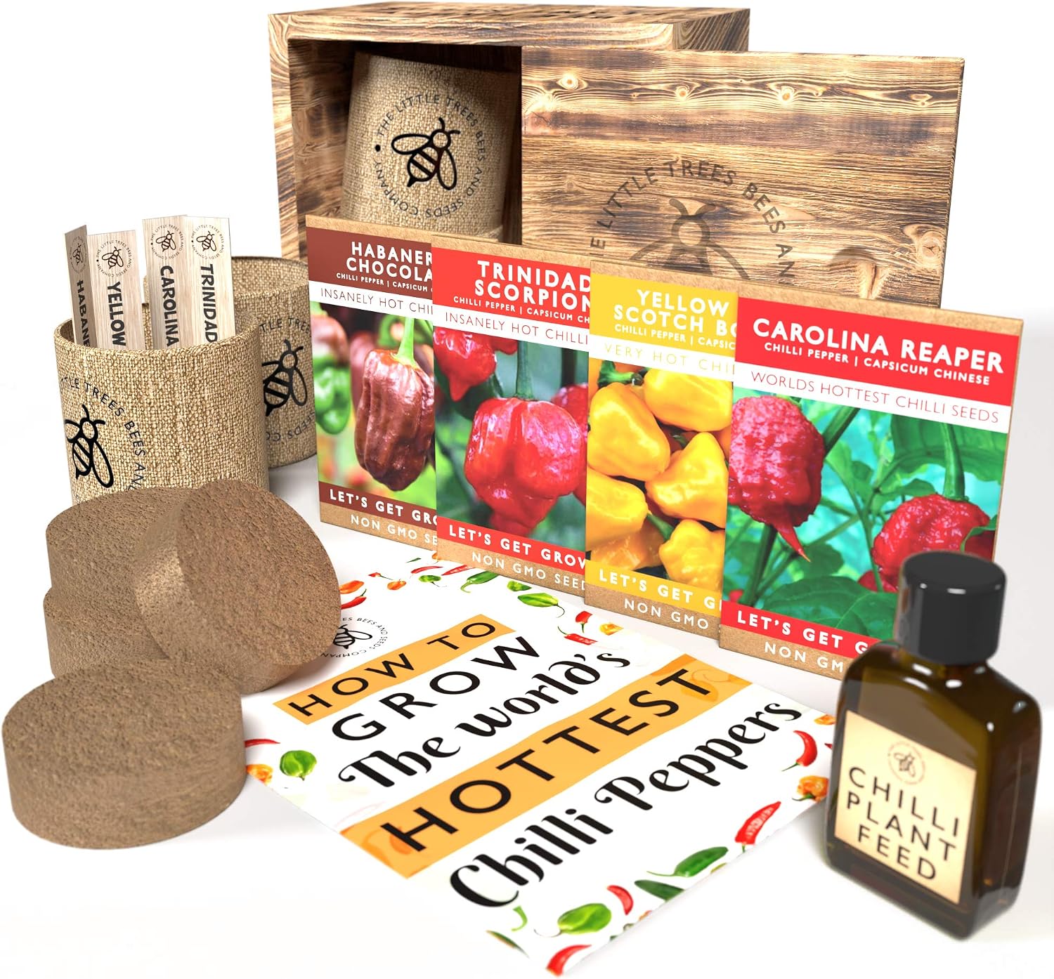 Grow Your Own Chilli Kits, The Worlds Hottest Chilli Seeds Starter Kit, Includes Famous Trinidad Scorpion Chilli