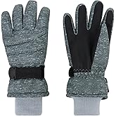 Duoyeree Kids Waterproof Ski Gloves Warm 5-Fingered Winter Accessories for Boys & Girls Aged 4-13.