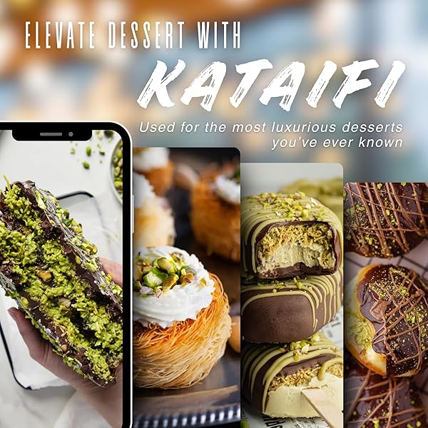 DOLCE CALMA KATAIFI 14.01 OZ (400G) RESEALABLE BAG, FINE KADAYIF STRANDS FOR DUBAI CHOCOLATE & KUNAFA DESSERTS, DRIED SHREDDED PHYLLO DOUGH, CRISPY TEXTURE, BAKING & MIDDLE EASTERN SWEETS