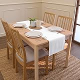 Encasa XO Table Runner 32x304 cm Cotton Canvas White view 2