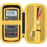 RAIACE Hard Travel Storage Case Compatible with Fluke 87-V/ 87V Max Digital Multimeter, Protective Carrying Bag with mesh Pocket for Accessories. (case only) - Orange