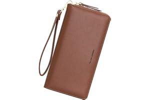 GEEAD Wristlet Wallets for Women PU Leather RFID Blocking Zip Around Wallet