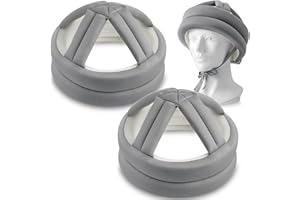 Woanger 2 Pcs Anti Fall Elder Head Safety Helmet for Adults Special Needs Thick Soft Protective Hat Adjustable Seniors Fall Prevention Head Protection Cap Elderly Helmet for Injury Protection (Gray)