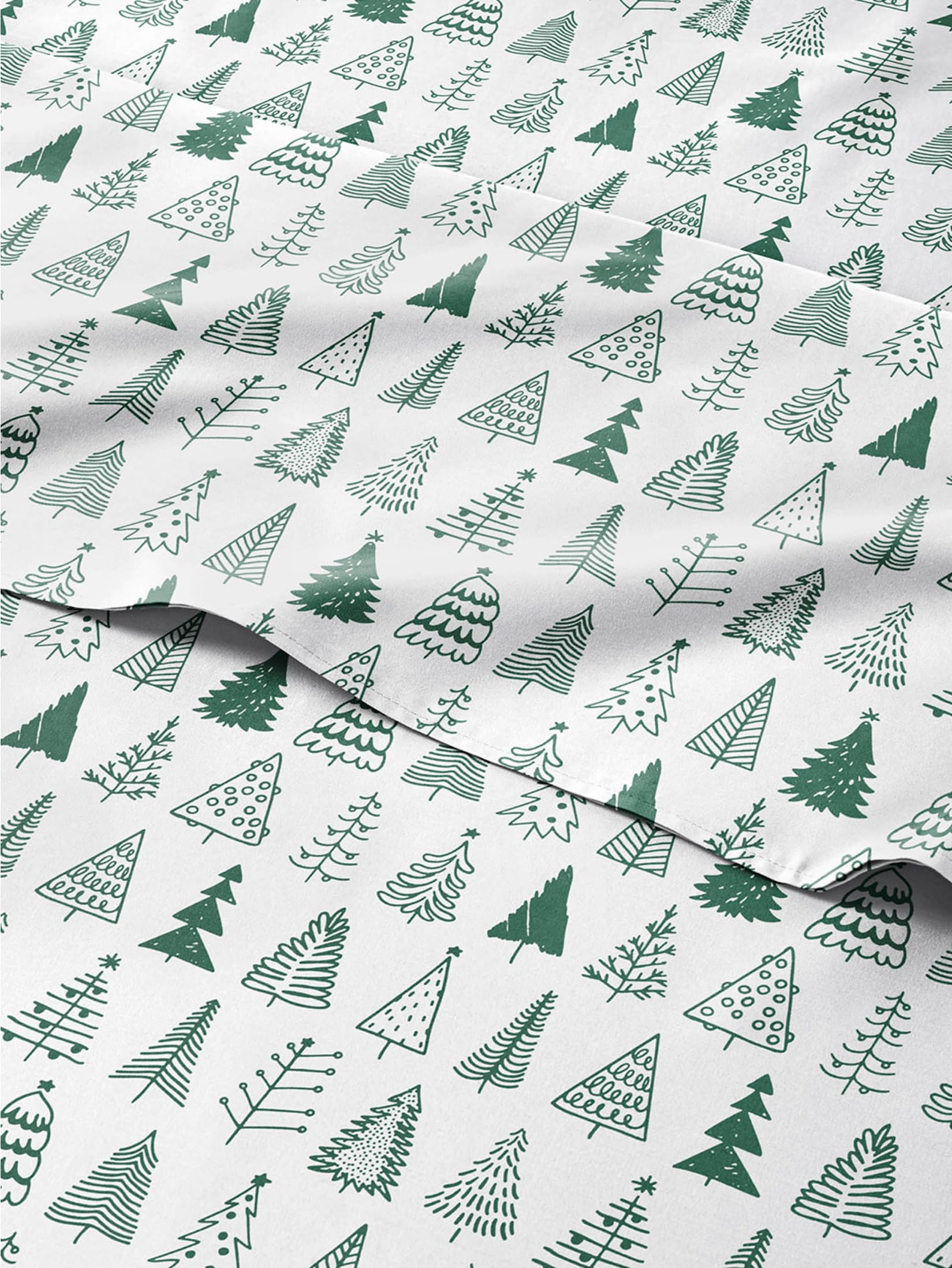 Twin Christmas Christmas Tree Sheet Set - Holiday Xmas Pattern Bedding Set - Deep Pockets - Snug Fit - 3 Piece - Wrinkle Free - Cooling Comfy Festive Winter Holiday Sheets for Women, Men, Kids & Teens Image
