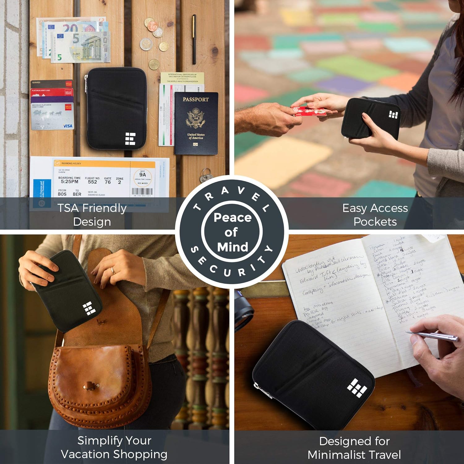  | Zero Grid Passport Wallet - Travel Document Holder w/RFID Blocking | Passport Wallets