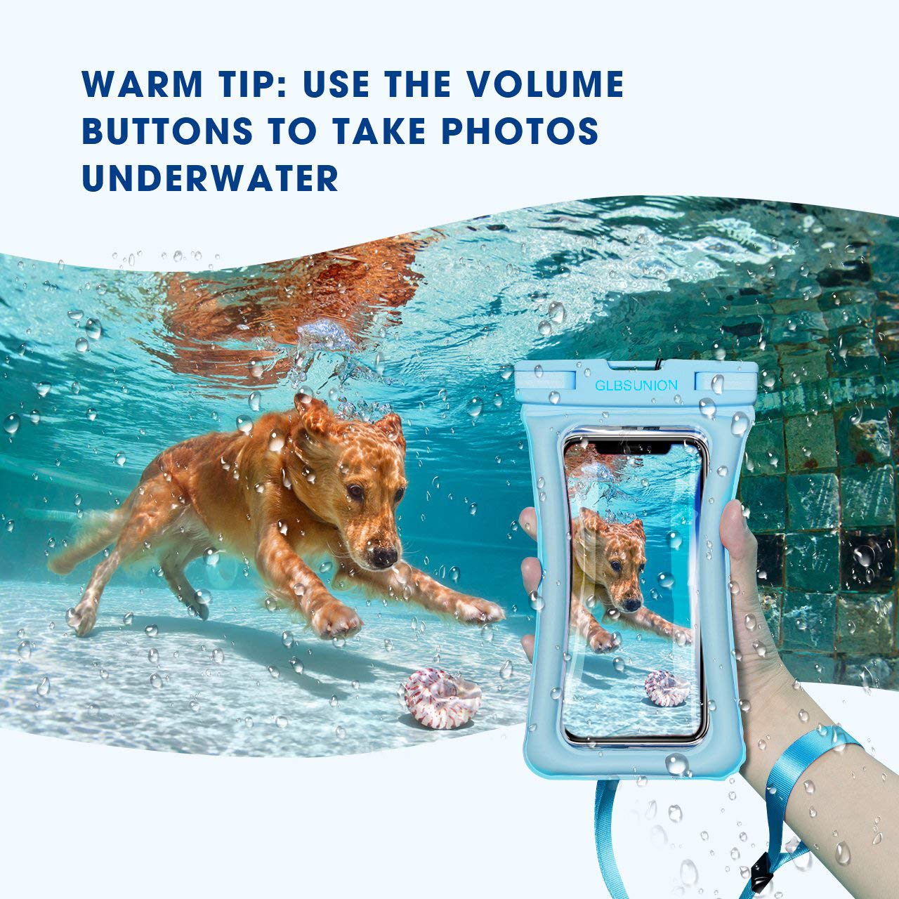 GLBSUNION Waterproof Phone Pouch Floating, IPX8 Universal Waterproof Case Underwater Dry Bag Compatible iPhone Xs Max/Xs/Xr/X/8/8plus/7/7plus Galaxy s9/s8 Note 9/8 Google Pixel up to 6.5\