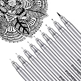 Dyvicl Micro-Pen Fineliner Pens, Black Pigment Liner Multiliner Archival Ink Micro Fine Point Pens for Drawing, Sketching, Jo