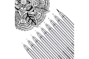 Dyvicl Micro-Pen Fineliner Pens, Black Pigment Liner Multiliner Archival Ink Micro Fine Point Pens for Sketching, Drawing, Journaling, 9 Pack