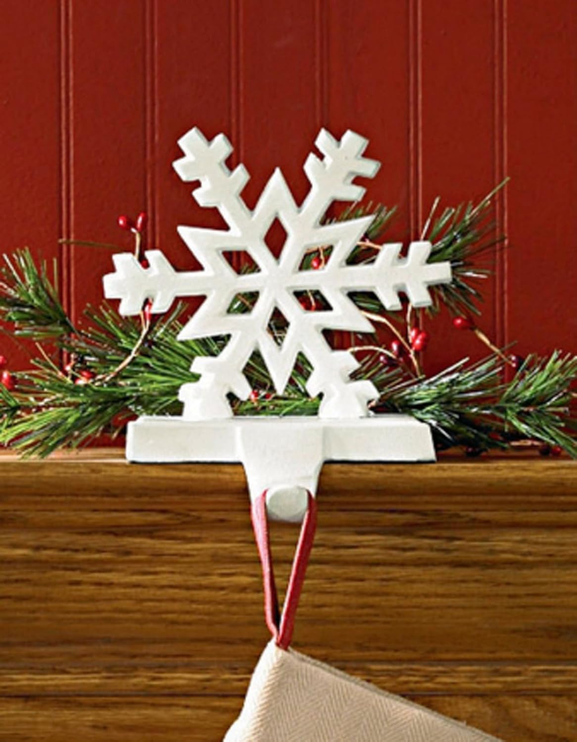 Snowflake White Stocking Holder eBay