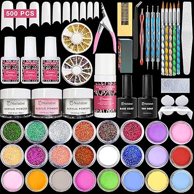 Buy Nailabel Acrylic Nail Kit Acrylic Powder Liquid Monomer Colored Acrylic Powder Glitter Rhinestone And Nail Art Tools For Nail Extension Nail Decoration Gift Box Set Online In Kazakhstan B08hzfqnhr