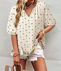 Chvity Bohemian Tops for Women,Beach Vacation