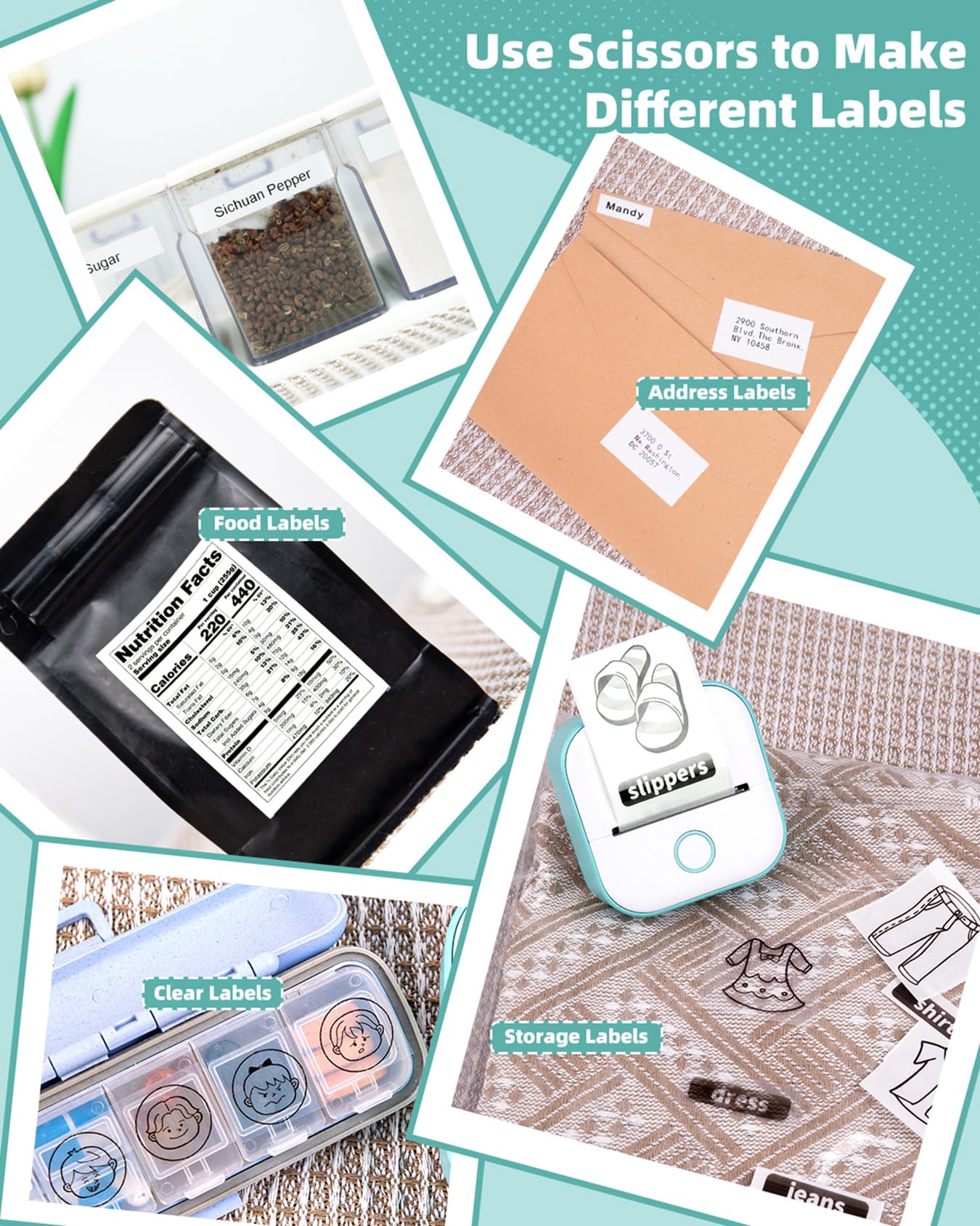 Memoking Sticker Printer - T02 Mini Printer Print Pods Portable Thermal Inkless Sticker Maker Machine Bluetooth Pocket Impresora Portátil Instant Print for Notes, Anatomical Diagrams, Journal,DIY,Gift