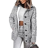 Sidefeel Women's Cardigan Sweaters Hooded Cardigans Fleece Lined Jackets Winter Sweater Coat