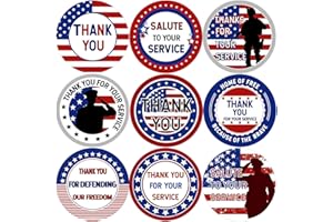 SEALMIC 2 Inch Thank You for Your Service Stickers for Veterans Day Patriotic Thank You Sticker Veterans Day Appreciation Gifts Military Labels for Memorial Independence Day Party Favor Supplies 108 PCS