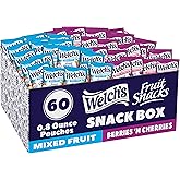 Welch's Fruit Snacks, Mixed Fruit &amp; Berries 'N Cherries, 0.8 oz, 60 Ct | Made with whole fruit, no artificial dyes, gluten free, 25% DV Vitamins A/C/E, great for kids and school lunches
