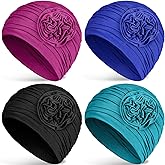 JenPen 4 Pcs Cotton Chemo Headwear for Women Turban Soft Cancer Head Scarf Hats Beanie Elastic Hair Wraps