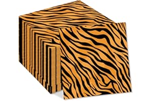 OXYLIPO 40Pcs Safari Tiger Animal Print Napkins Disposable Jungle Animals Tiger Dinner Paper Napkins Texture Tableware Birthday Baby Shower Party Supplies