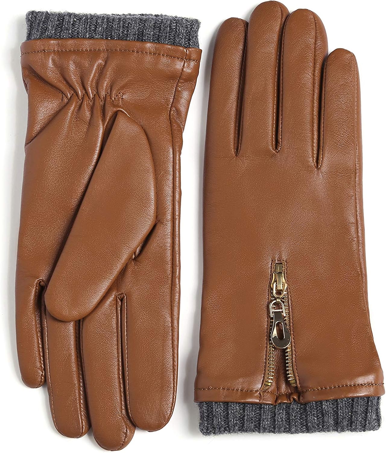 Amazon.com: YISEVEN Womenâs Winter Sheepskin Leather Gloves Fleece Lined Wool Long Cuffs: Clothing