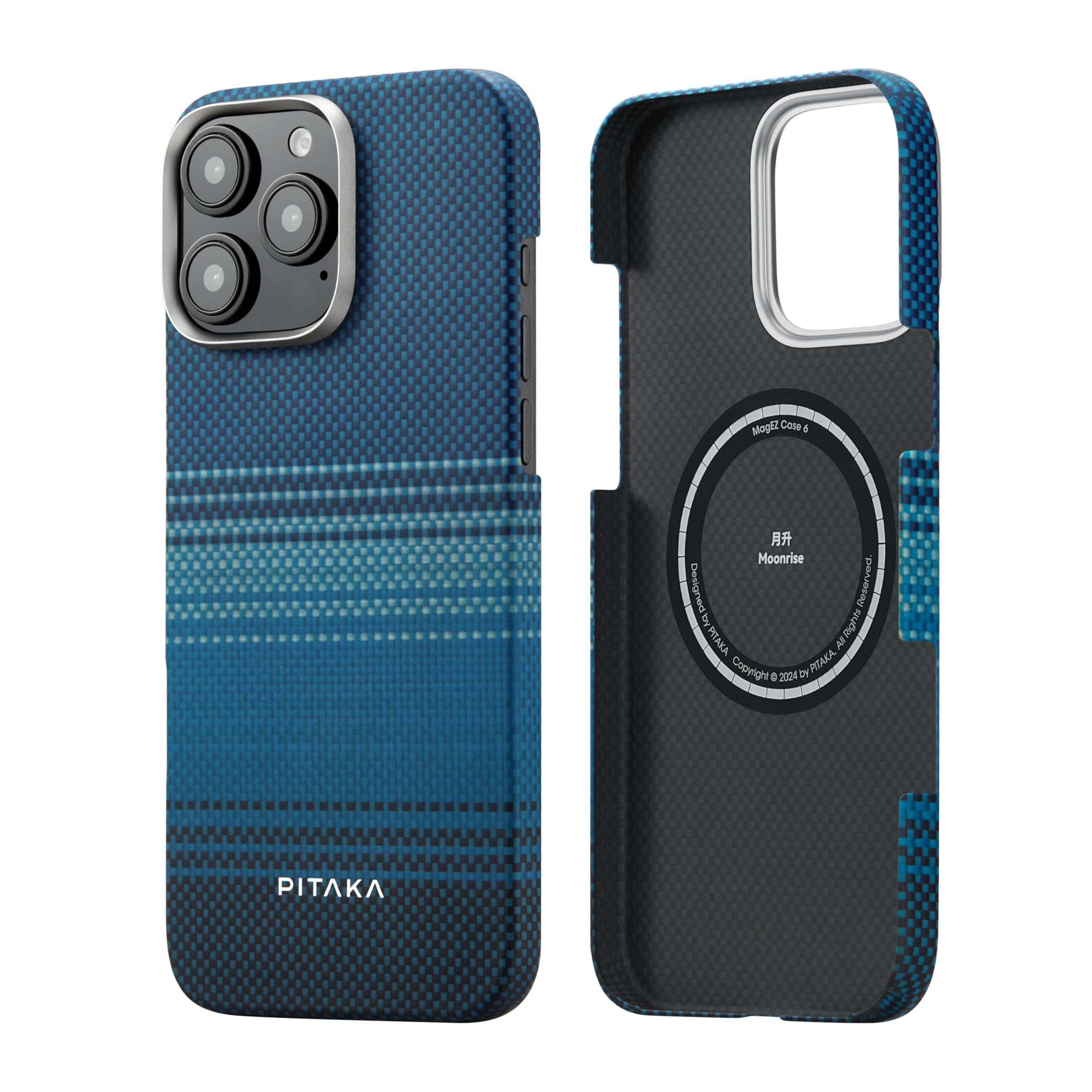 PITAKA Magnetic Case for iPhone 16 Pro Lightweight and Slim Aramid Fibre Protective Case with Premium Texture and Precise Cuts [MagEZ Case 5-Tactile Woven] Moonrise