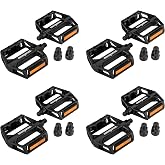 Mongoose Mountain Bike Pedals, Black, Set of 2, Lightweight and Durable Alloy Stands Up to Tough Riding, with Reflectors, Fits 1/2" or 9/16" Cranks, Easy Installation, Replacement Bike Pedals