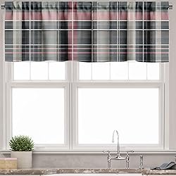 Ambesonne Buffalo Plaid Window Valance, Modern