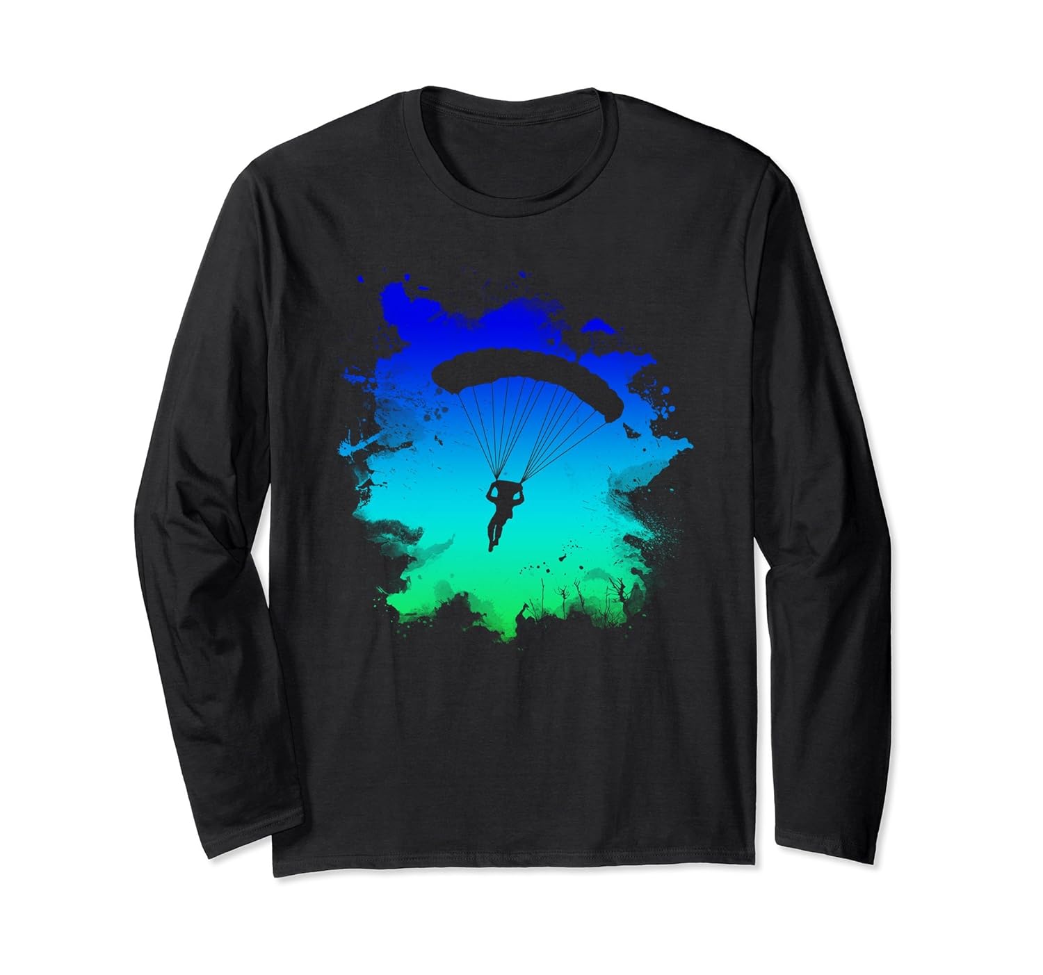 Skydiving Long-Sleeve T-Shirt With Cool Splash Art-Rose