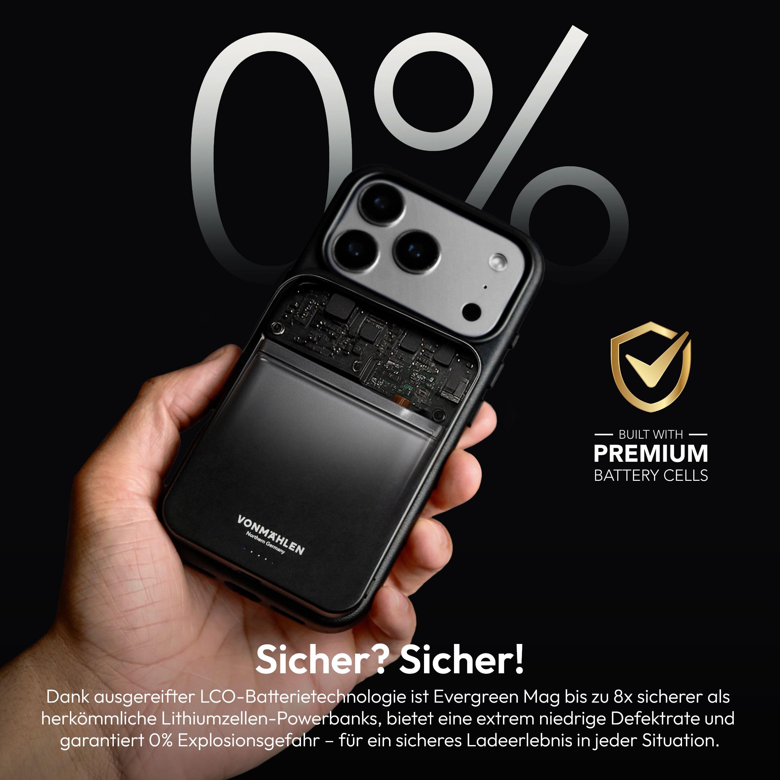 VONMÄHLEN Evergreen Mag - Wireless Powerbank kompatibel mit MagSafe - Ultra Thin, Tragbares Ladegerät mit 5000mAh Kapazität und 15W Drahtloses Laden, magnetische Powerbank (QI2-zertifiziert) - White 7