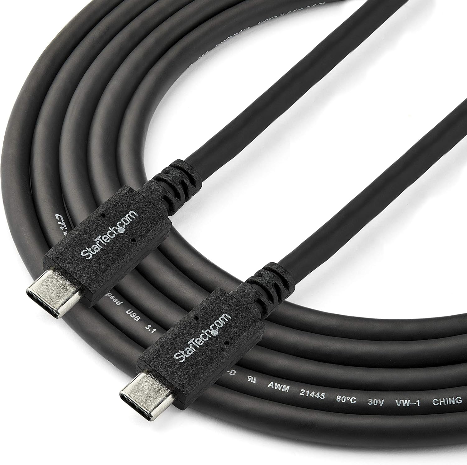 StarTech.com USB C to USB C Cable, 6 ft / 1.8m, 5A PD, USB-IF Certified, M/M, USB 3.0 5Gbps, USB C Charging Cable - Image 4