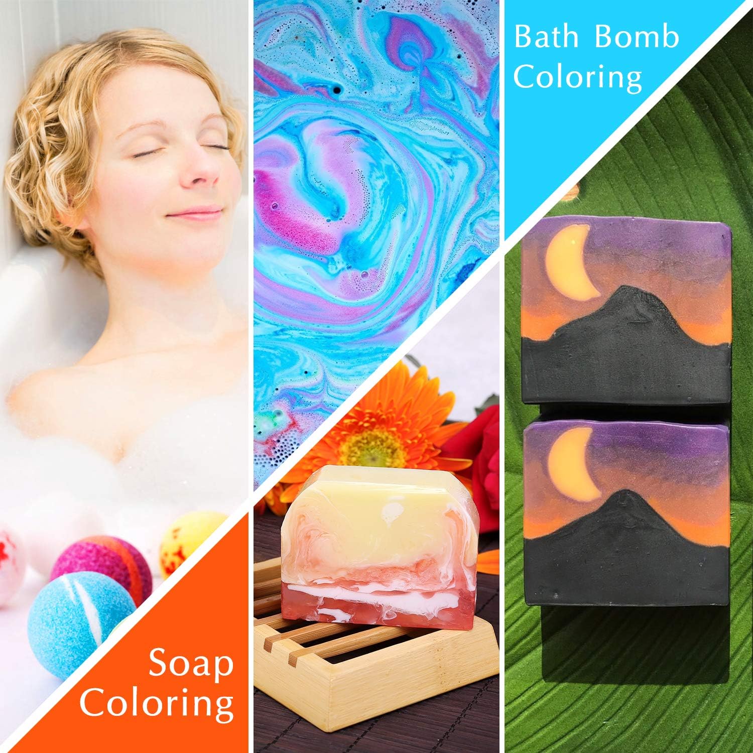 12 Pieces Bath Bomb Mould Set including Soap Dyes, Shrink Wrap Bags, DIY Bath Bombs Making Supplies Kit - Image 4