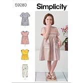 Simplicity 9280 Children's Knee-Length Dress, Top &amp; Knit Leggings Sewing Pattern, Sizes 3-8