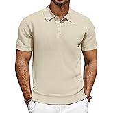 PJ PAUL JONES Men's Short Sleeve Waffle Texture Polo Shirt