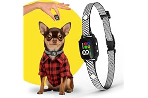 Tiny Bark Collar for Small Dogs 5-15 lbs and Puppies - No Shock Anti Barking Collar - Rechargeable Smart Collar for Dog Train