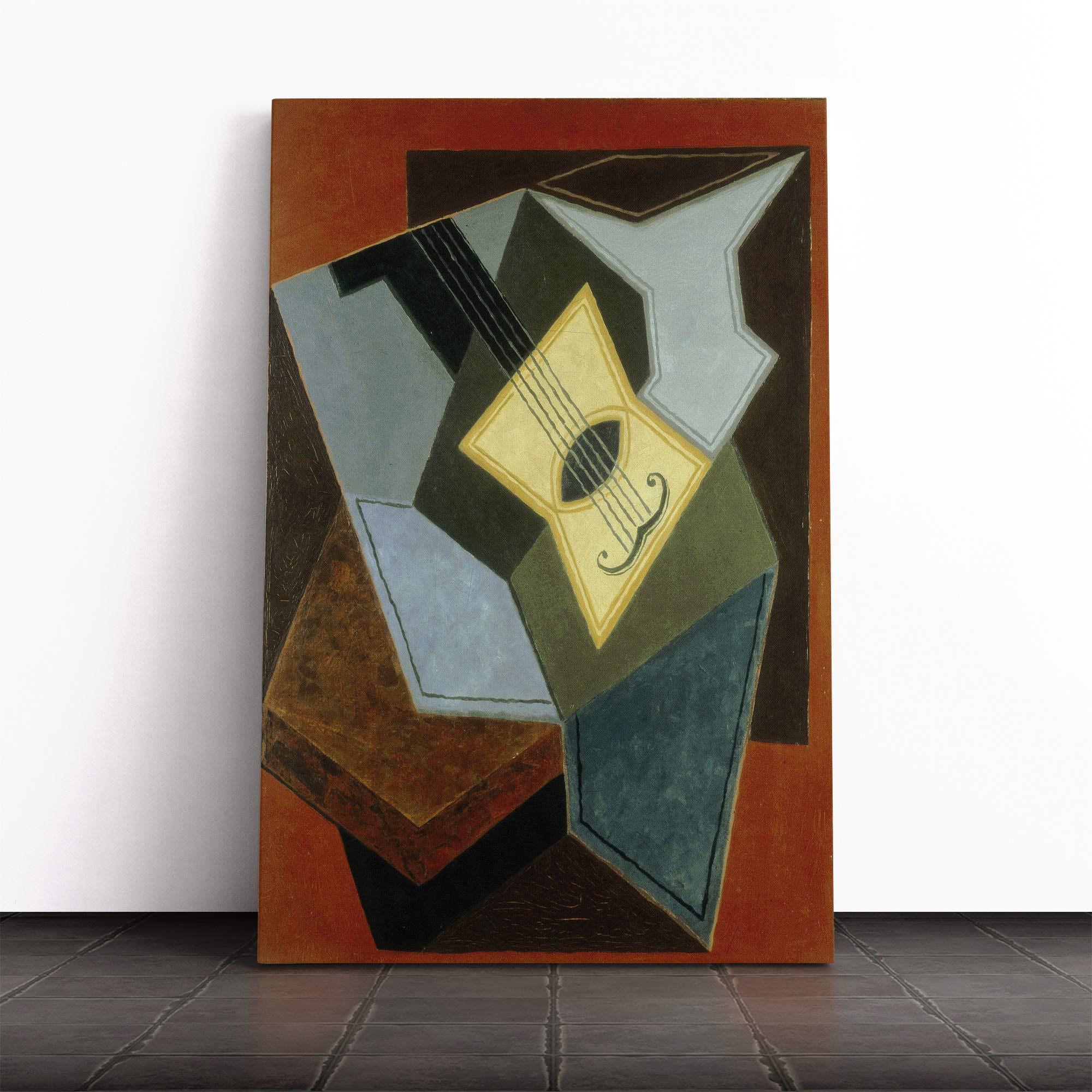 Juan Gris Guitar (3) Canvas Print | Gallery Wrapped 30mm Frame Wall Art | 20x14 inches | Ready to Hang | Modern Music Picture | Living Room Bedroom Lounge Office