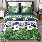 ENJOHOS Twin XL Sports Bedding Sets for College Boys, 3 Pieces Twin Size Soccer Comforter Sets for All Season, Lightweight Soft Microfiber Sports Comforter with 2 Pillow Cases