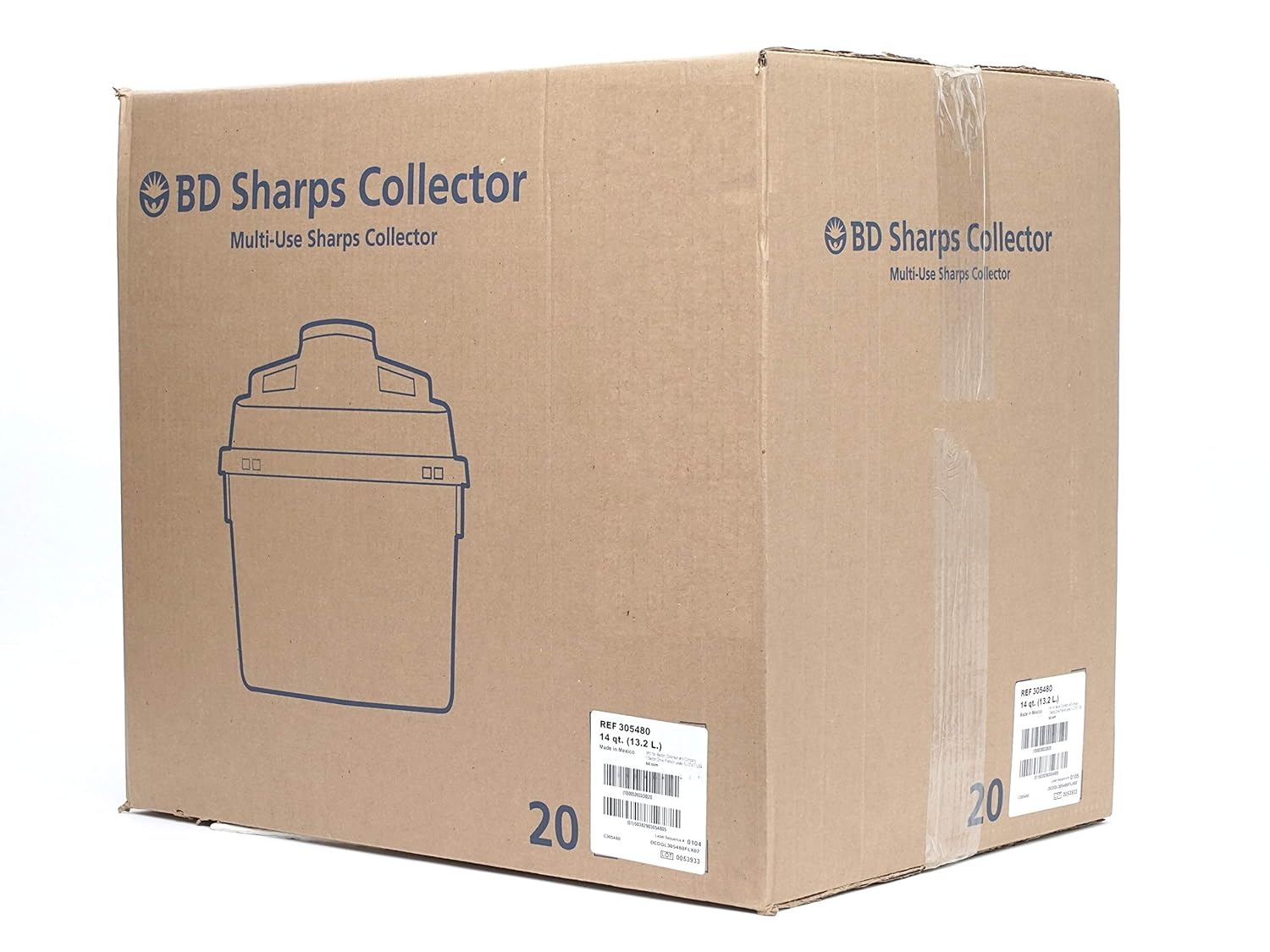 Becton Dickinson Sharps Collectors, Multi-Use, 14QTS 13.2L, 305480 (Case of 20), red: Industrial & Scientific