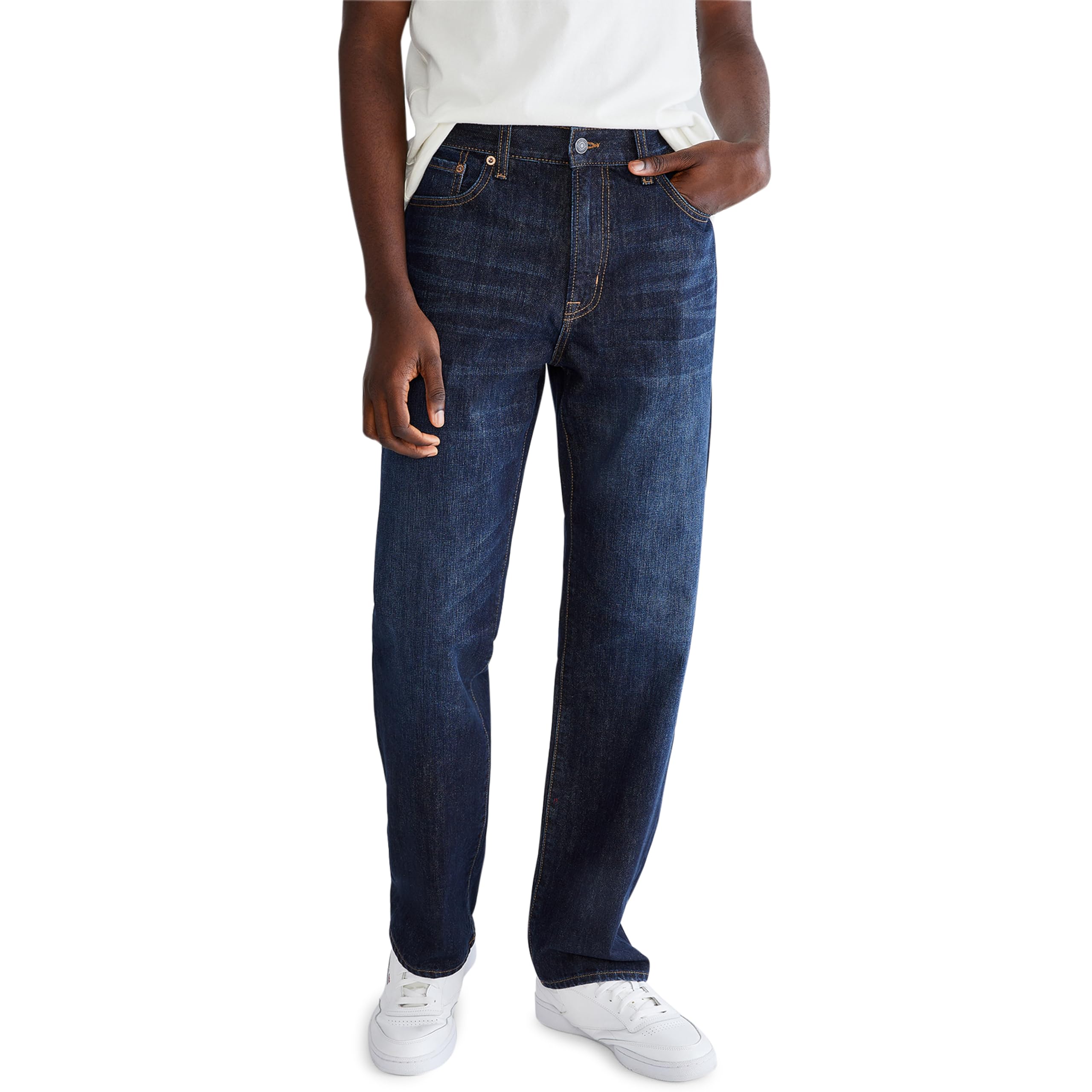 AEROPOSTALE Men’s Aero Relaxed Jean, Dark Wash, 27W x 30L