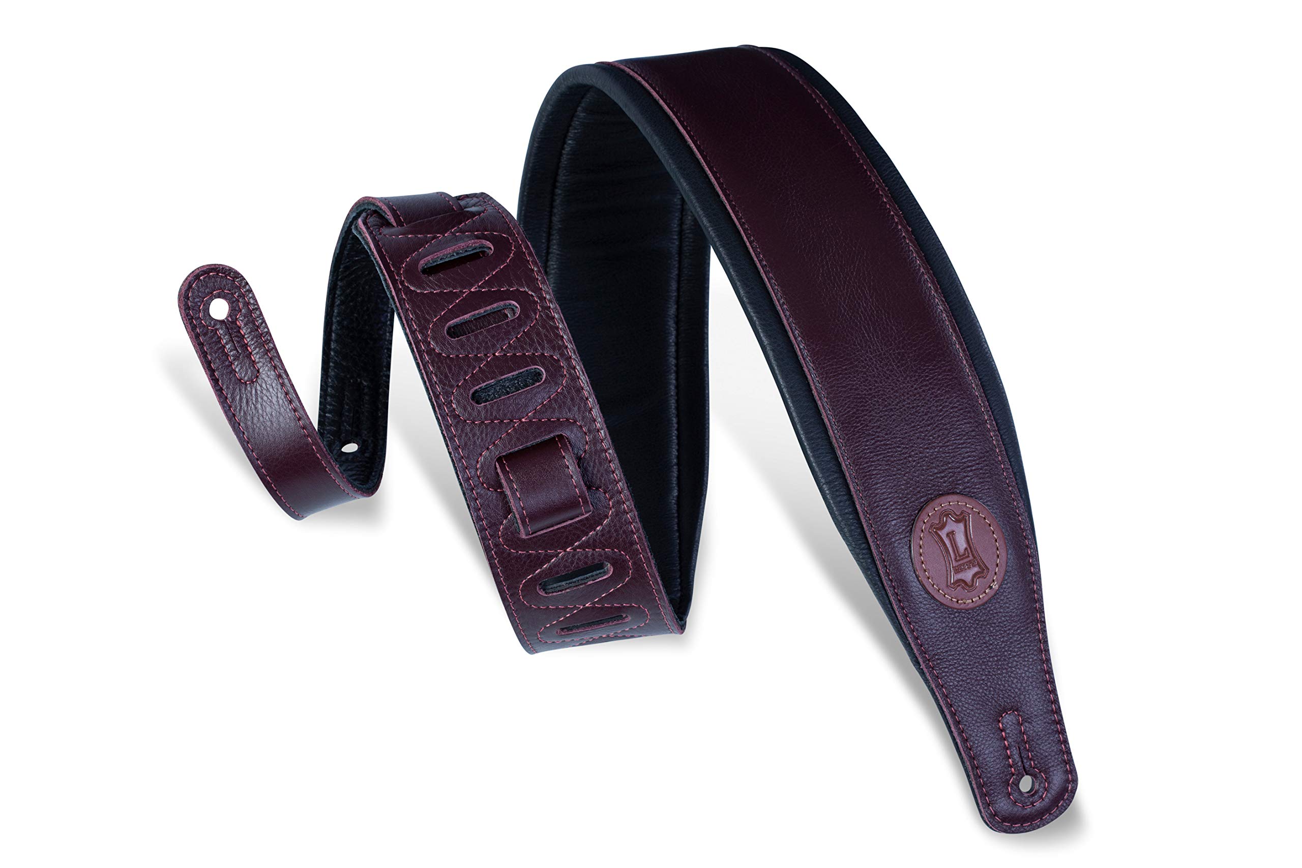 Levy's Leathers Signature Legacy Series Leather Strap for Guitar | Width 3" | Burgundy | (MSS2-BRG)