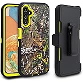 Customerfirst Compatible with Samsung Galaxy A14 5G Case, with Belt Clip Holster Heavy Duty Rugged Shockproof Full Body Protection Kickstand Phone case (Green Camo)
