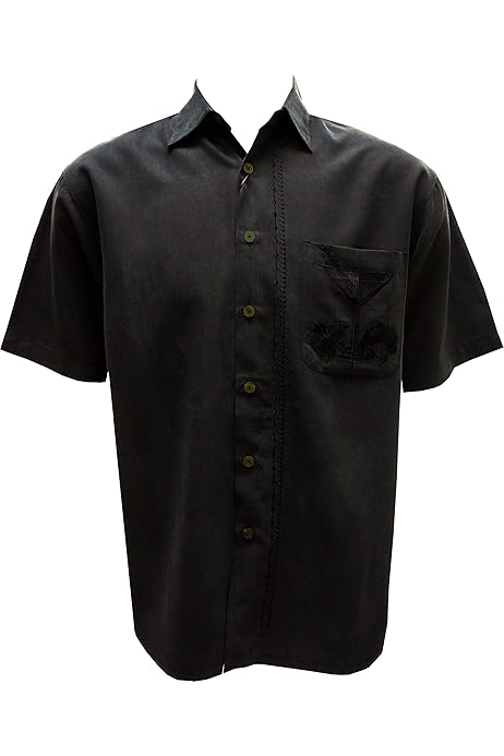 Bamboo Cay Mens Short Sleeve Catch of The Day Casual Embroidered Woven Shirt,  Aqua, Medium : Amazon.ca: Clothing, Shoes \u0026 Accessories