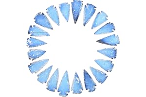 AMAZING GEMSTONE 20 Pieces Opalite Arrowhead, Crystal and Healing Stone Flint Rock Arrow Head - 1" to 1.5" Arrowheads for DIY Project Craft Point Jewelry Making