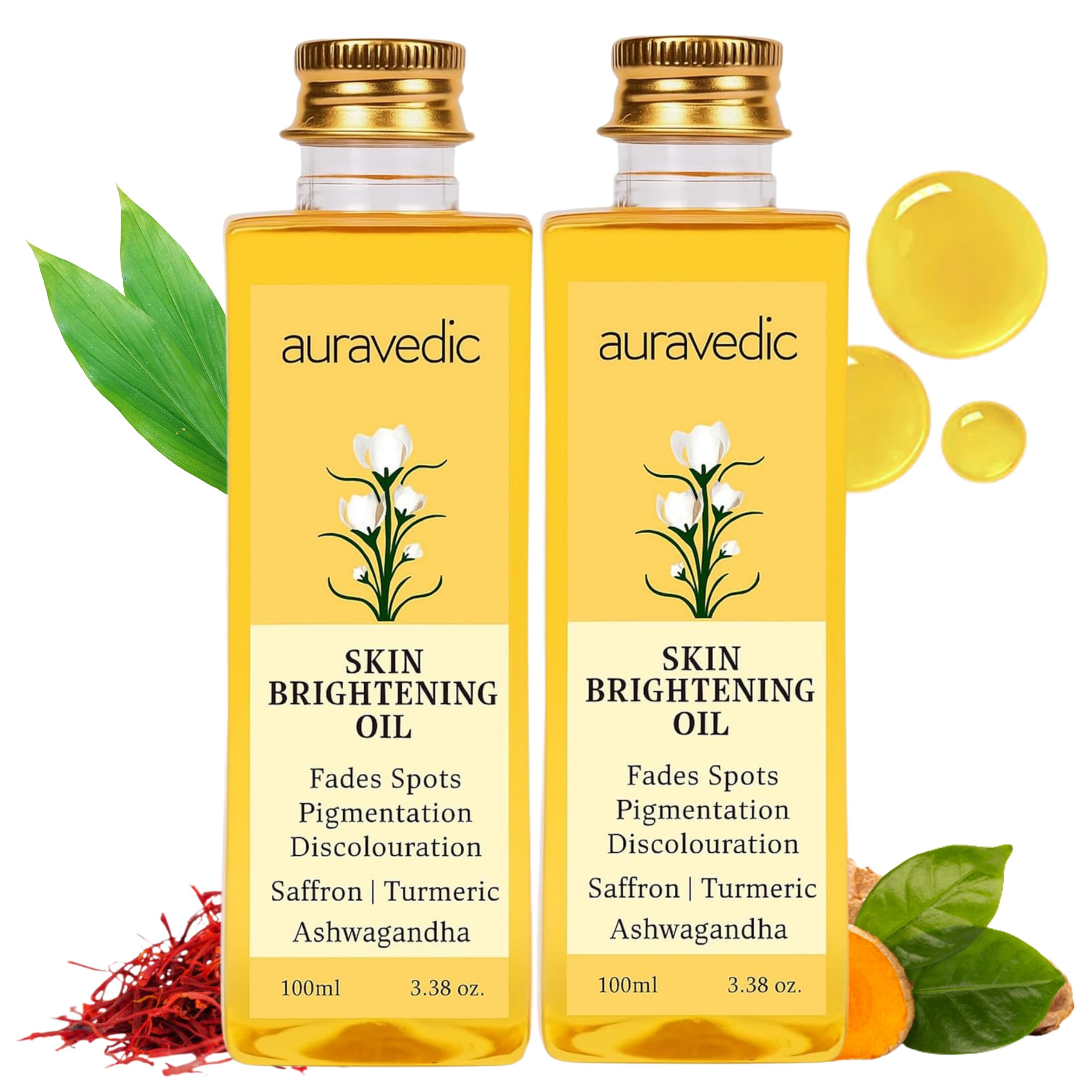 Auravedic Skin Lightening Oil, 100ml (Pack of 2)