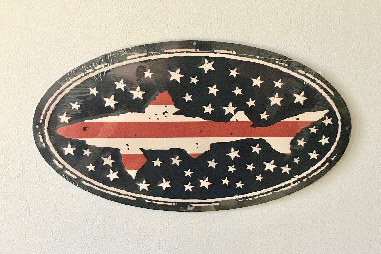 Dogfish Head Brewery - Embossed Metal Bar Sign - Stars & Stripes Version