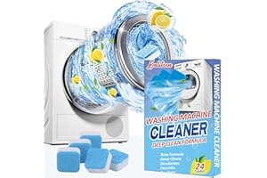 Washing Machine Cleaner, 24 Pack Deep Clean Washer Machine Tablets for HE Top Load & Front Loader Cleaner, Descaler Clean Ins